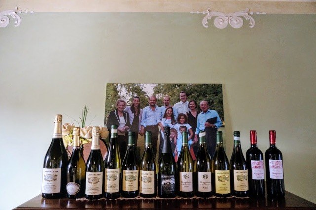 Gregoletto wine range and family picture